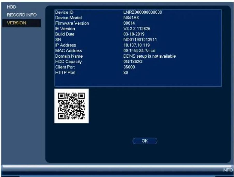 Lorex N881A38B - Informations sur la version - 1