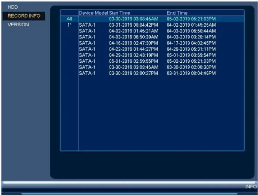 Lorex N881A38B - Informations d'enregistrement - 1