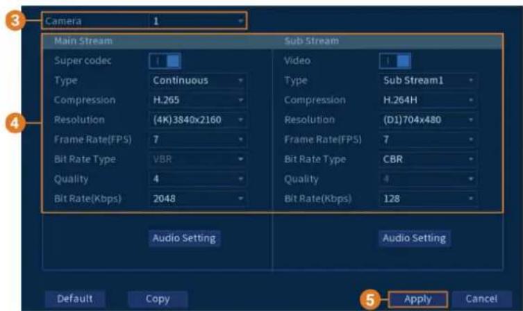 Lorex D871A82B - Pour configurer la qualité d'enregistrement : - 1