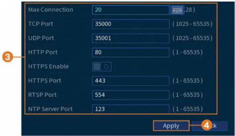 Lorex D871A82B - Pour configurer les ports du système : - 1