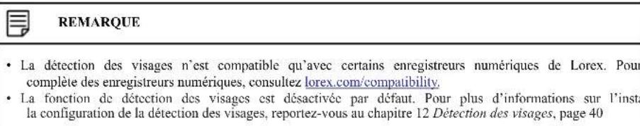 Lorex D871A82B - Optimisation de la précision de la détection des visages - 3
