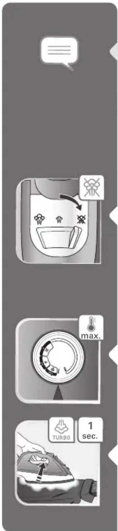 TEFAL Access FV1534 - Adjusting the temperature and steam - 4