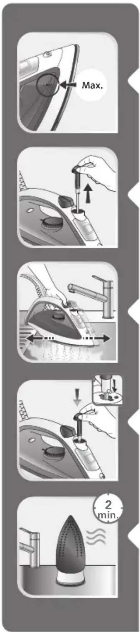 TEFAL Steam Essential FV1033 - Nettoyez la tige Anti-Calcaire(une fois par mois) - 3