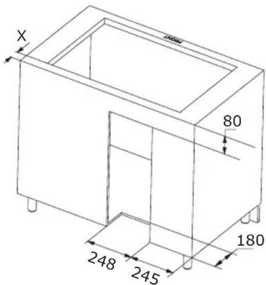 AMICA DHKI 752 880 C - Standardmontage mit aufliegendem Rahmen - 2