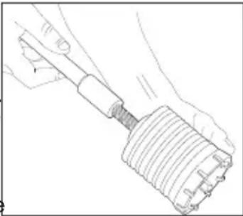 MILWAUKEE M18 Fuel 2718-20 - Utilisation des trépans carottiers à percussion rotatifs - 1