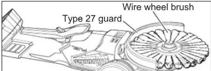 MILWAUKEE M18 Fuel 2887-20 - WARNING Everyone in the area must wear protective clothing and safety goggles or face shields. Wire bristles are thrown by the brush even during ordinary operation. The wire bristles can easily penetrate light clothing and/or skin. - 1