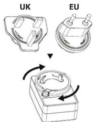 SHARP VC-SV12AEU-W - Keičiant adapterio sieninės elektros ryšio tipą - 2