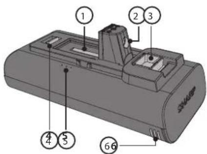 SHARP VC-SV05MMAEU-G - Location of parts and connection to the AC adapter for charging - 1