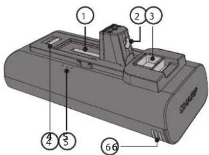 SHARP VC-SV05MMAEU-G - Dalių vieta ir prijungimas prie KS adapterio įkrovimui - 1