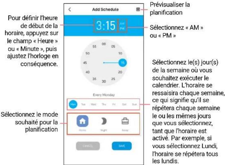 SWANN SWIFI-CORECAM - Création de horaires supplémentaires - 3