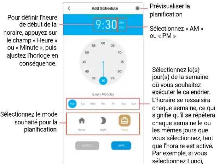 SWANN SWIFI-MOTIONPK2 - - Créer une nouvelle horaire - 3