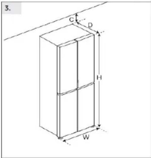 HAIER HCR3818DNMM - Požiadavky na priestor - 3