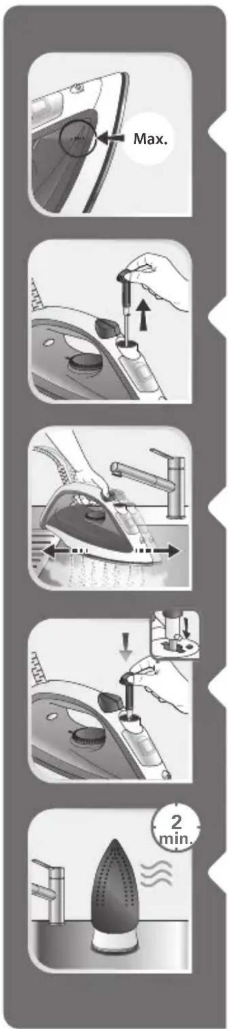 TEFAL Steam Essential FV1041 - Limpie la varilla antical (una vez al mes) - 3