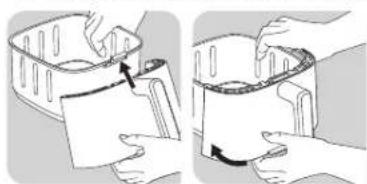 MOULINEX Easy Fry Silence EZ551H - Limpiar la parte frontal desmontable y volver a colocarla en el recipiente - 1