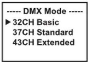 Cameo AZOR SP2 IP - SETTING THE DMX OPERATING MODE (DMX Mode) - 2