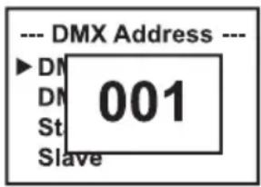 Cameo AZOR SP2 IP - IMPOSTAZIONE DELL'INDIRIZZO DMX INIZIALE (DMX Address) - 2