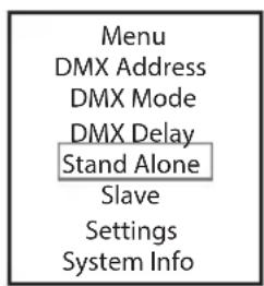Cameo DROP P4 - MODE DE FONCTIONNEMENT STAND ALONE STATIC - 5