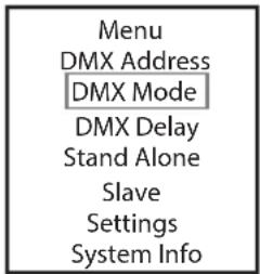 Cameo DROP P4 - RÉGLAGE DU MODE DE FONCTIONNEMENT DMX - 1