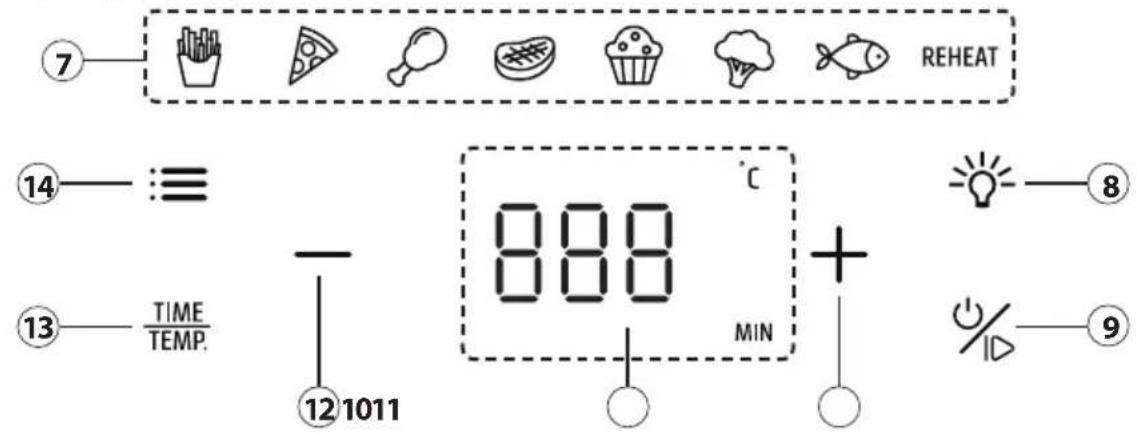 CASO AirFry 6.0 - Panneau de commande - 1