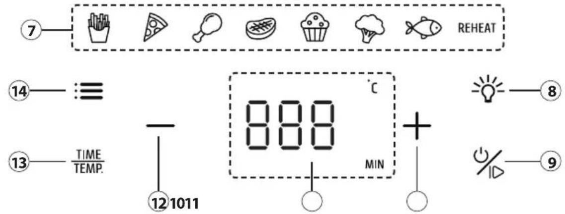 CASO AirFry 6.0 - Paine de contrôle - 1
