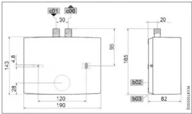 STIEBEL ELTRON DEM - Maße und Anschlüsse - 1