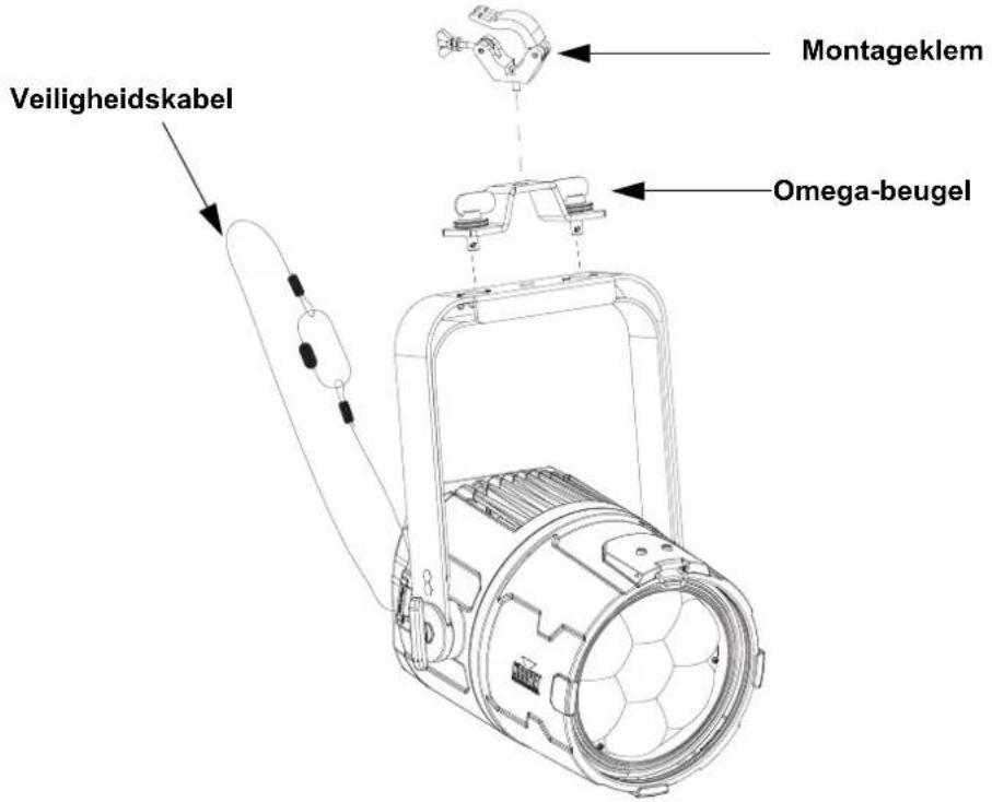 Chauvet COLORado 3 Quad Zoom - Montagediagram van het product - 1