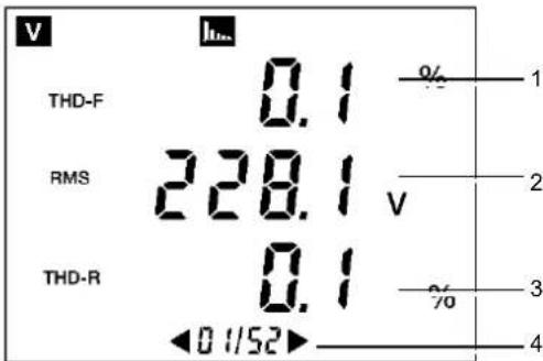 V THD-F 0.1 RMS 228.1 V THD-R 0.1 <0 1/52> % 1 % 2 % 3 % 4