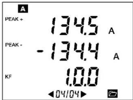 A PEAK + 134.5 A PEAK - -134.4 A KF 10.0 ◀04/04▶