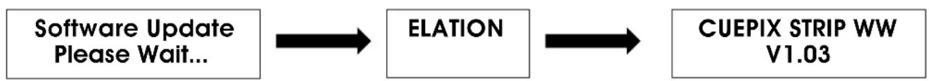 Elation Cuepix Strip WW - INFORMATION AFFICHÉE PENDANT LE DÉMARRAGE INITIAL - 1