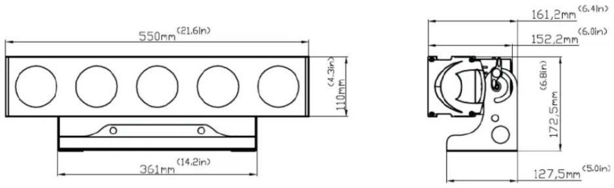 Elation Cuepix Strip WW - PLANS DIMENSIONNELS - 1