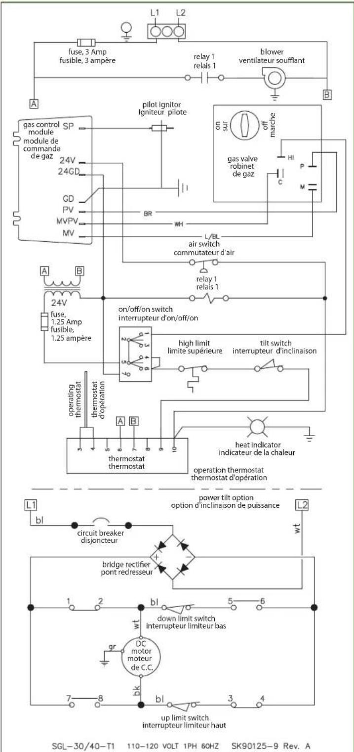 Cleveland SGL-40-T1 - WIRING DIAGRAM / Schéma électrique - 1