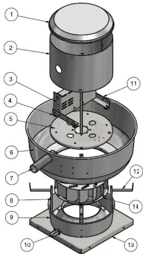 Canarm ALX210-DD100EC - ÉVACUATEUR DE LA SÉRIE ALX EN ALUMINIUM REPOUSSÉ À DÉBIT VERS LE HAUT VUE DÉTAILLÉE - 1
