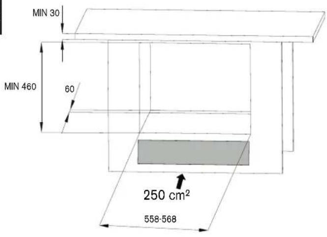 MIN 30 MIN 460 60 250 cm² 558-568