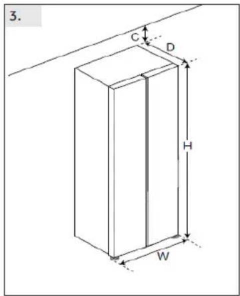 CANDY CNSQ2T918EWX - Απαιτούμενος χώρος - 3