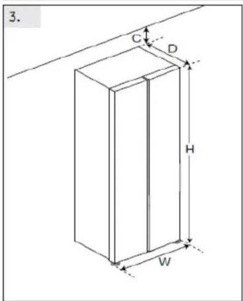 CANDY CNSQ2T918EWX - Prostorske zahteve - 3