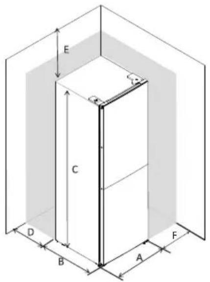 CANDY CCH2T618EXBF - Space Requirement - 1