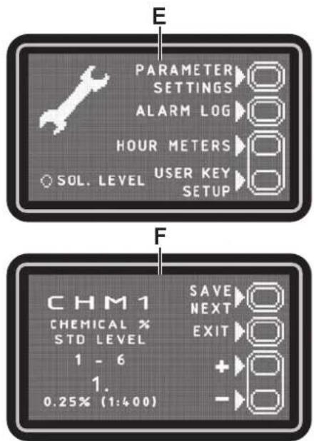 ADVANCE SC500 - Machine Settings Screen (F, Fig. 8) - 1