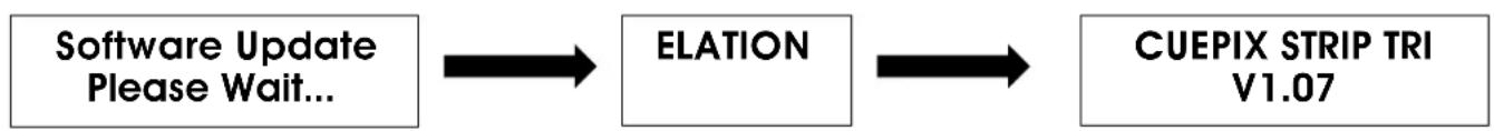 Elation Cuepix Strip TRI - INFORMATION AFFICHÉE PENDANT LE DÉMARRAGE INITIAL - 1