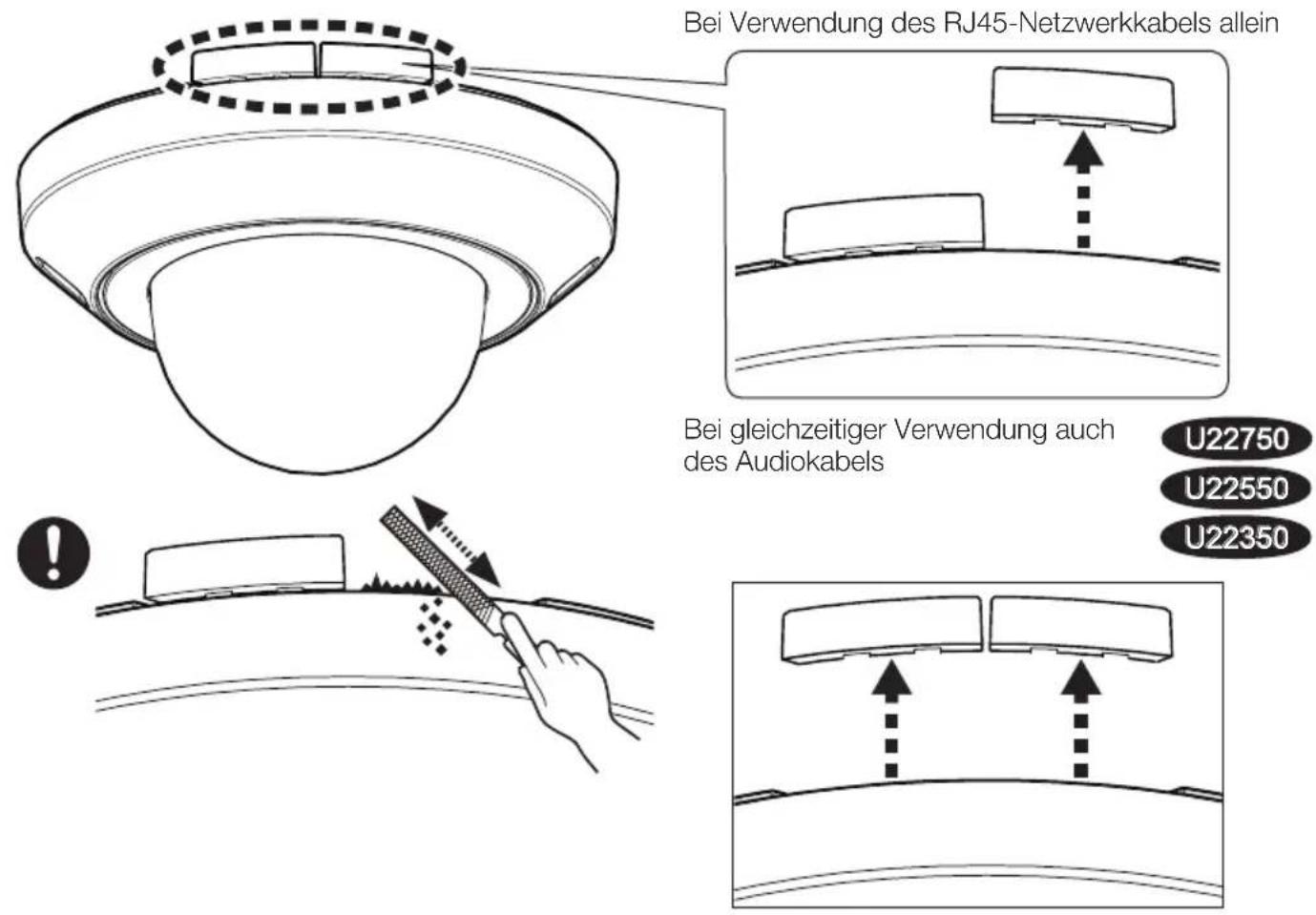 i-PRO WV-U22750-F3L - ■ Bei Nutzung der seitlichen Kabeldurchführung - 1