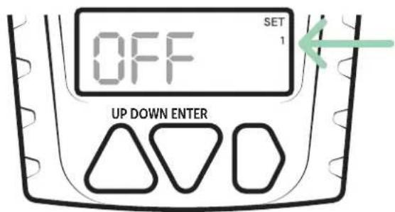 OFF SET 1 UP DOWN ENTER