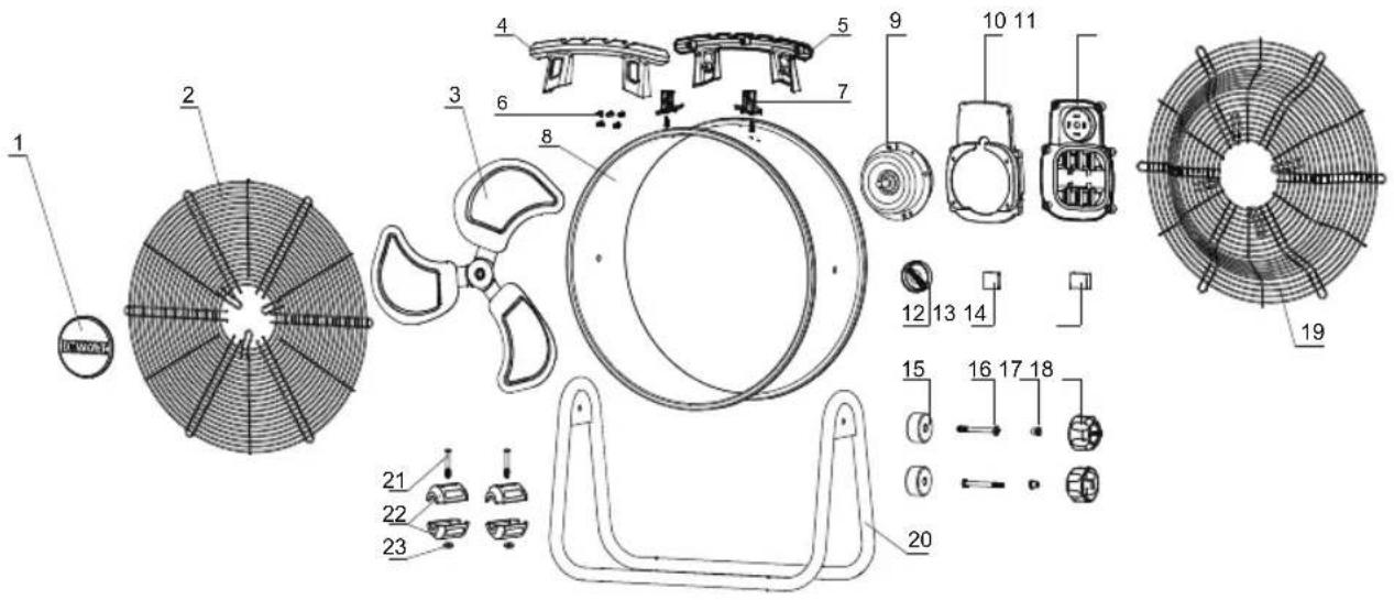 DEWALT DXF2043 - EXPLODED VIEW AND PARTS LIST - 1