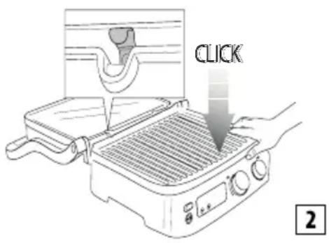 BRAUN MultiGrill 7 CG 7044 - Inbrengen van de bakplaten - 2