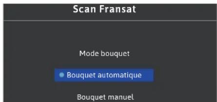 Scan Fransat Mode bouquet • Bouquet automatique Bouquet manuel