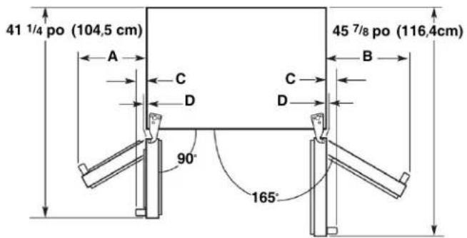 WHIRLPOOL CAE2779JWH - Dimensions pour l'ouverture des portes - 1