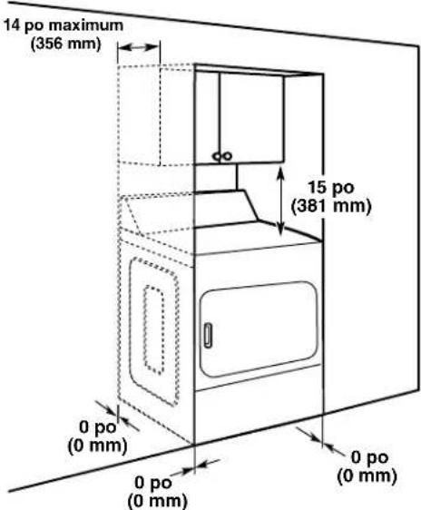 14 po maximum (356 mm) 15 po (381 mm) 0 po (0 mm) 0 po (0 mm) 0 po (0 mm)