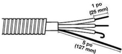 1 po (25 mm) 5 po (127 mm)