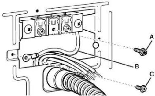 WHIRLPOOL CGM2779JWH - Raccordement du conducteur de terre neutre et du conducteur neutre - 1