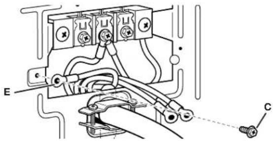WHIRLPOOL CGM2779JWH - Conexión del cable eléctrico de conexión a tierra - 1