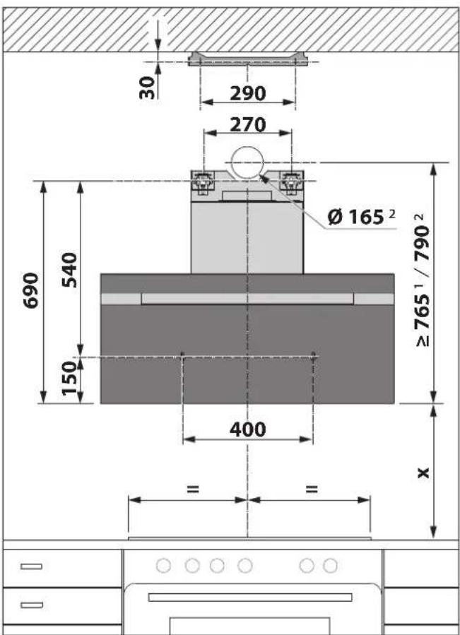BERBEL Glassline 2 BKH 90 GL-2 - Accrochage de l'appareil - 1