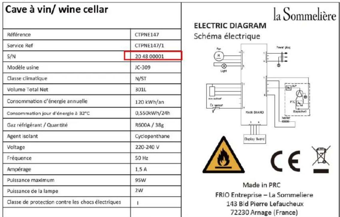 LA SOMMELIERE CTPNE147E - DATOS TÉCNICOS - 1